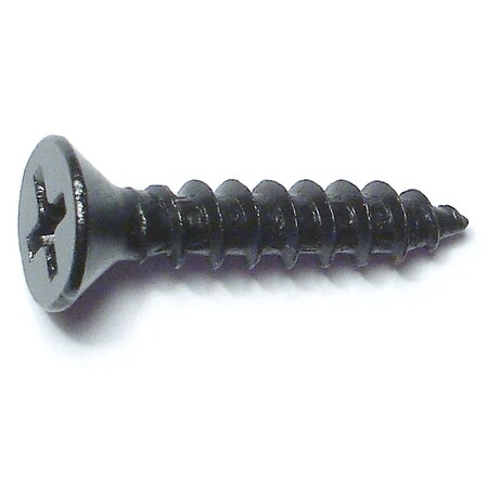 Midwest Fastener Sheet Metal Screw, #10 x 1 in, Black Steel Flat Head Phillips Drive, 12 PK 79455